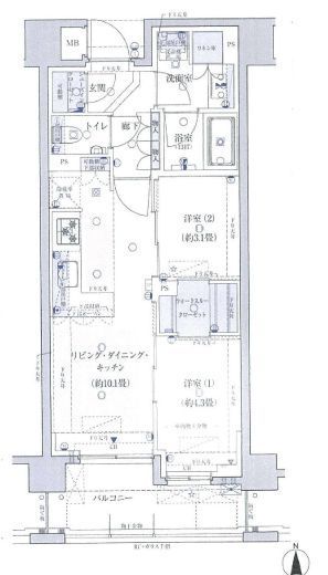 レジデンシャル池袋本町 5階 間取り図