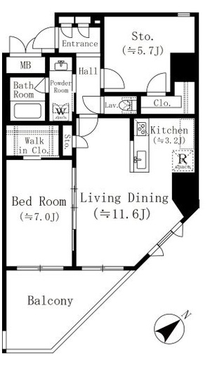 堀之内マンション 801 間取り図