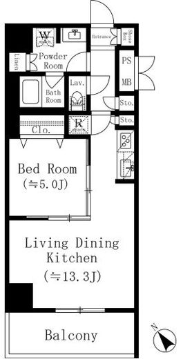 堀之内マンション 205 間取り図