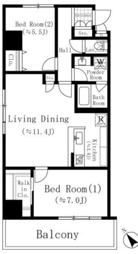 堀之内マンション 207 間取り図