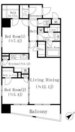 堀之内マンション 504 間取り図