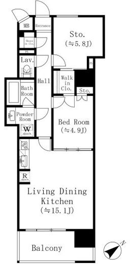 堀之内マンション 702 間取り図