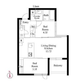 グランパセオ西麻布 405 間取り図