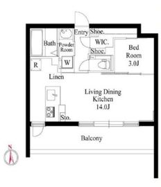 グランパセオ西麻布 404 間取り図