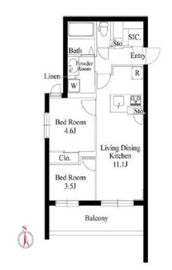 グランパセオ西麻布 401 間取り図