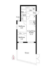 グランパセオ西麻布 101 間取り図