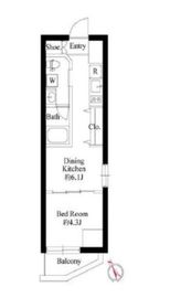 ラ・ペルラ文京小石川 203 間取り図