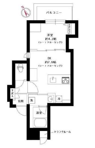 ラ・ペルラ文京小石川 304 間取り図
