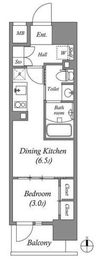 コスモグラシア三ノ輪 1302 間取り図