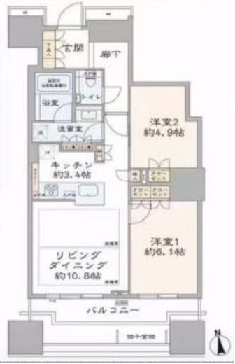 富久クロスコンフォートタワー(Tomihisa Cross)  8階 間取り図