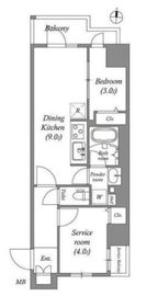 コスモグラシア両国レジデンス 206 間取り図