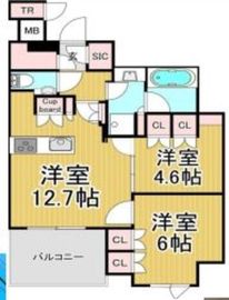 パークホームズ日本橋時の鐘通り 2階 間取り図