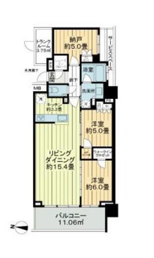 プラウドタワー亀戸クロス 17階 間取り図