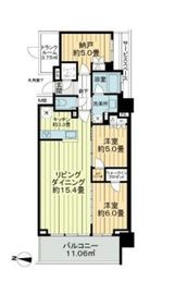 プラウドタワー亀戸クロス 17階 間取り図