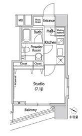 ファーストリアルタワー新宿 608 間取り図