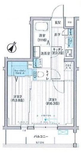 クラルテラセ新宿富久 502 間取り図