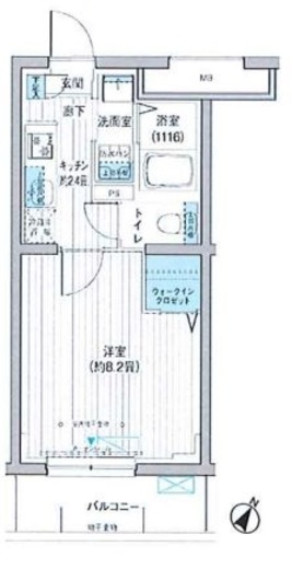 クラルテラセ新宿富久 202 間取り図