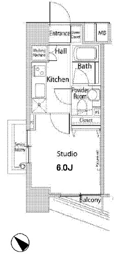 ファーストリアルタワー新宿 1517 間取り図