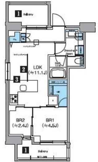 クレヴィアリグゼ日暮里根岸 803 間取り図