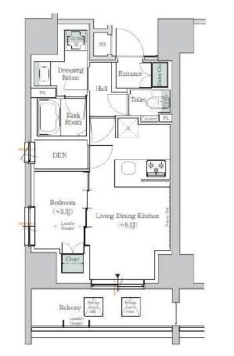 ONE ROOF RESIDENCE TAMACHI (ワンルーフレジデンス田町) 501 間取り図