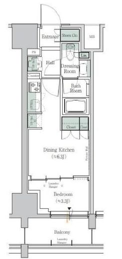 ONE ROOF RESIDENCE TAMACHI (ワンルーフレジデンス田町) 605 間取り図