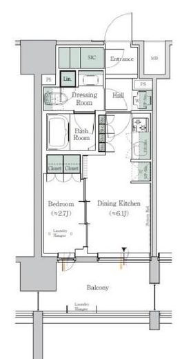 ONE ROOF RESIDENCE TAMACHI (ワンルーフレジデンス田町) 916 間取り図