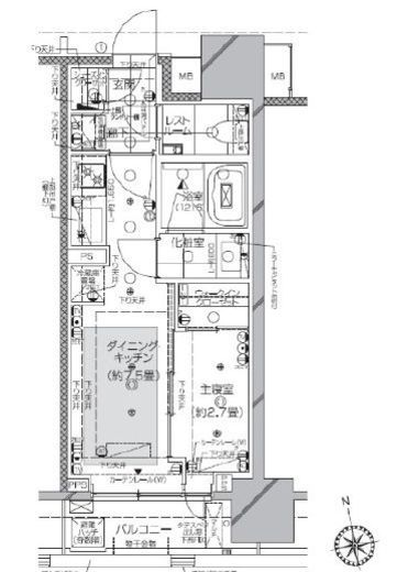 ピアース渋谷 702 間取り図