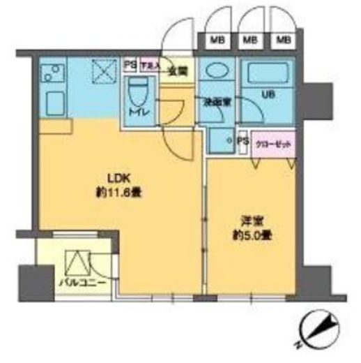 カスタリア北上野 502 間取り図