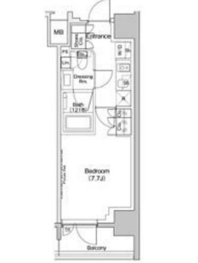 ザ・パークハビオ入谷 707 間取り図