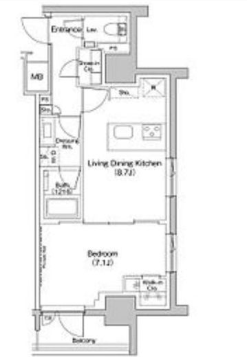 ザ・パークハビオ入谷 807 間取り図
