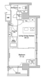 ザ・パークハビオ入谷 1405 間取り図