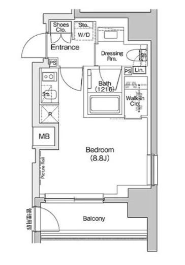 ザ・パークハビオ入谷 1306 間取り図