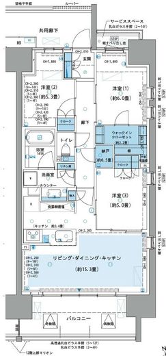 パークホームズ杉並上荻 14階 間取り図