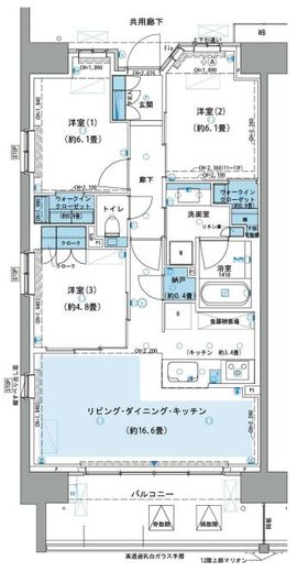 パークホームズ杉並上荻 14階 間取り図