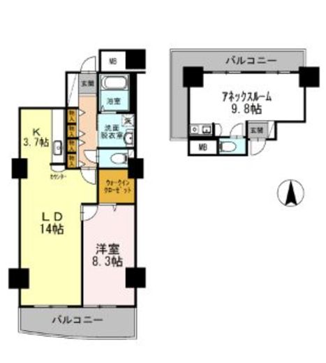 品川シーサイドビュータワー2 1402 間取り図