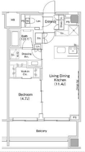 ザ・パークハビオ渋谷クロス 621 間取り図