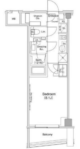 ザ・パークハビオ渋谷クロス 808 間取り図