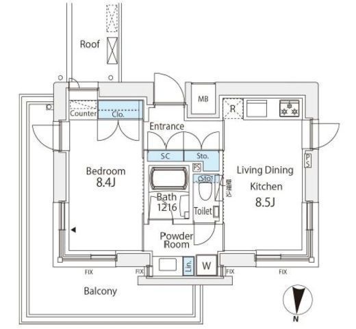 番町會所 401 間取り図