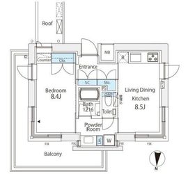 番町會所 401 間取り図