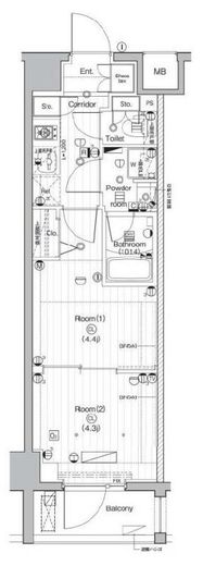 PREMIUM CUBE 武蔵小山 (プレミアムキューブ武蔵小山) 5階 間取り図
