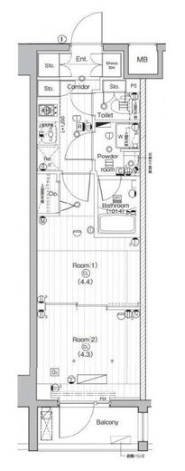 PREMIUM CUBE 武蔵小山 (プレミアムキューブ武蔵小山) 2階 間取り図