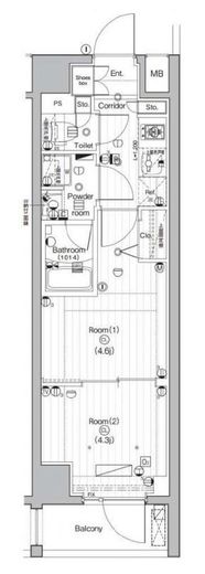 PREMIUM CUBE 武蔵小山 (プレミアムキューブ武蔵小山) 5階 間取り図