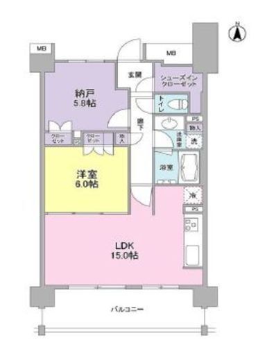 アンビエンテ経堂 308 間取り図