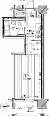 カスタリア麻布十番七面坂 203 間取り図
