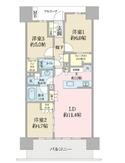 ジオ深川住吉 10階 間取り図
