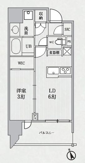 シーズンフラッツ代々木 703 間取り図