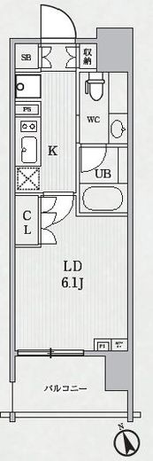 シーズンフラッツ代々木 201 間取り図
