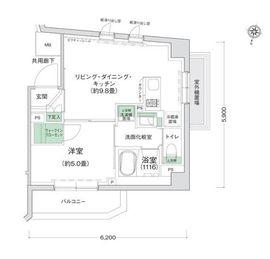 スタイリオ三軒茶屋 102 間取り図