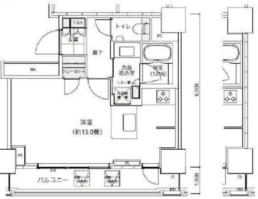 パークキューブ愛宕山タワー 707 間取り図