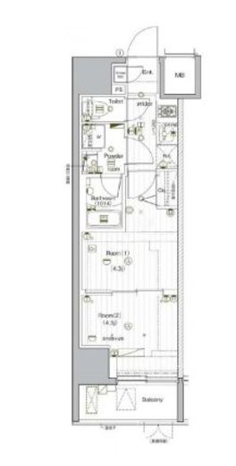 PREMIUM CUBE G 後楽園 (プレミアムキューブジー後楽園) 2階 間取り図